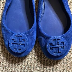 New Royal Blue Suede Tory Burch Flats - never worn.